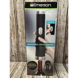 Emerson Automatic Wine Bottle Opener Electric With Bonus Foil Cutter New in Box